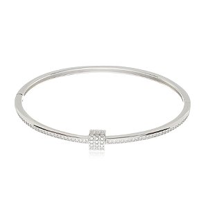Bracelete cravejado banho rodio branco