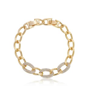 Pulseira cravejada banho ouro 18k