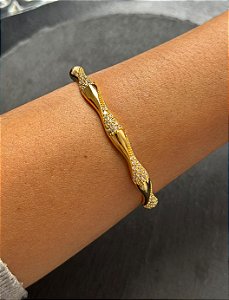 Bracelete cravejado banho ouro 18k