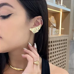 Brinco ear cuff banho ouro 18k