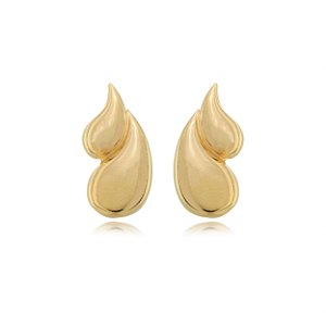 Brinco de gota dourado banho em ouro 18k