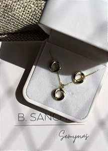 Conjunto liso organico banhado a ouro 18k