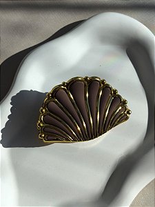Presilha para cabelo concha marrom