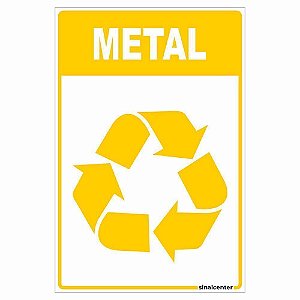 Placa lixo metal