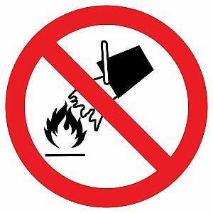 Placa proibido utilizar água para apagar o fogo P3