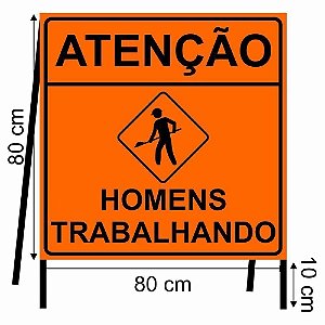 Cavalete atenção homens trabalhando