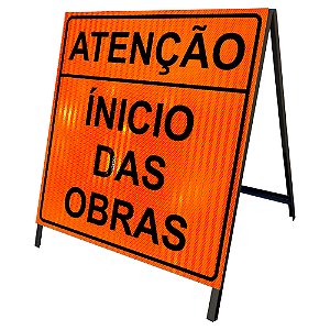 Cavalete atenção início das obras