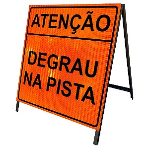 Cavalete de obras atenção degrau na pista