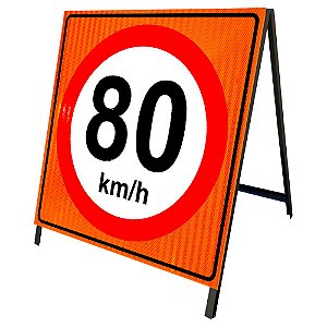 Cavalete de obras velocidade máxima 80 km/h