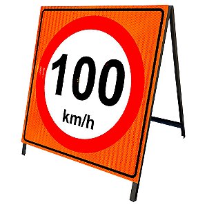 Cavalete de obras velocidade máxima 100 km/h