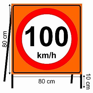 Cavalete de obras velocidade máxima 100 km/h