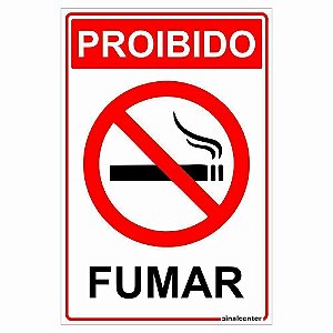 Placa de proibido fumar
