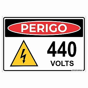 Placa perigo 440 volts