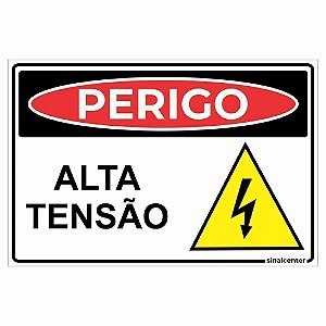 Placa perigo alta tensão