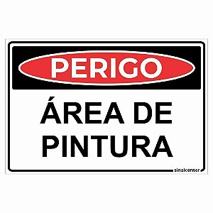 Placa perigo área de pintura