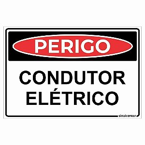 Placa perigo condutor elétrico