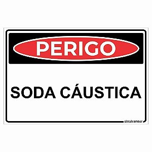 Placa perigo soda cáustica