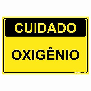 Placa cuidado oxigênio