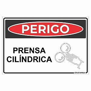 Placa perigo prensa cilíndrica