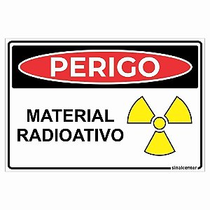 Placa perigo material radioativo