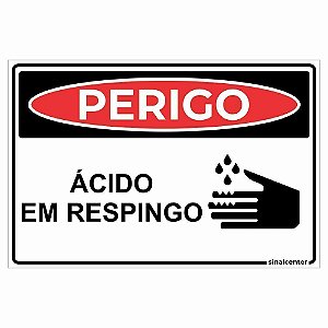 Placa perigo ácido em respingo