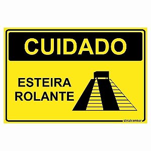 Placa cuidado esteira rolante