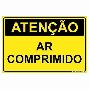 Placa atenção ar comprimido