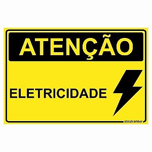 Placa atenção eletricidade