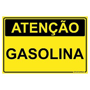 Placa atenção gasolina