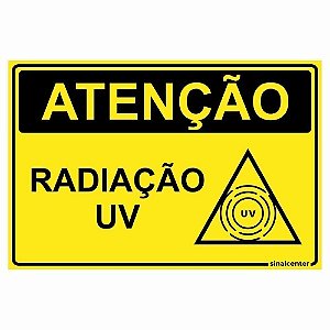 Placa atenção radiação UV