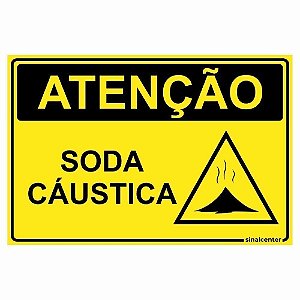 Placa atenção soda cáustica