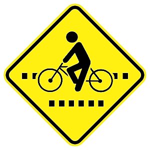 Placa passagem sinalizada de ciclistas A-30b