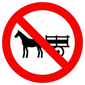 Placa proibido trânsito de veículos de tração animal R-11