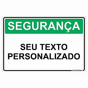 Placa personalizada de segurança