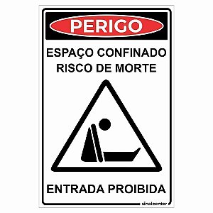 Placa perigo espaço confinado