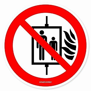 Adesivo de segurança não use elevador em caso de incêndio (10 un.)