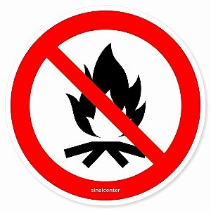 Adesivo de segurança proibido fogueira (10 un.)