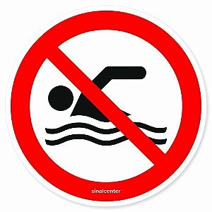 Adesivo de segurança proibido nadar (10 un.)