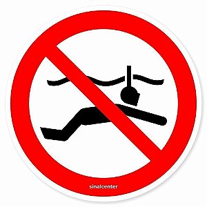 Adesivo de segurança proibido mergulho com snorkel (10 un.)