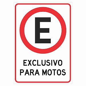 Placa estacionamento exclusivo para motos