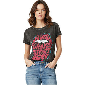 Camiseta LP Estonada Baby Look Rolling Stones