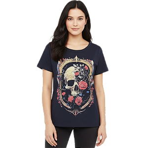 Camiseta RC Caveira c/ Rosas