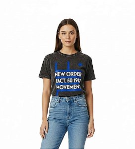 Camiseta Estonada Baby Look LP New Order