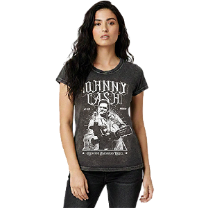 Camiseta LP Estonada Baby Look Johnny Cash