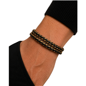 Pulseira Trançada de Couro