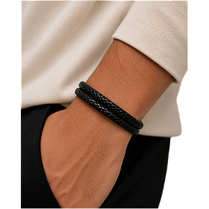 Pulseira Couro Dupla