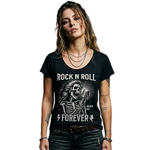 Camiseta RC Rock N' Roll Forever c/ Strass