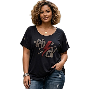 Camiseta Rock Star c/ Strass