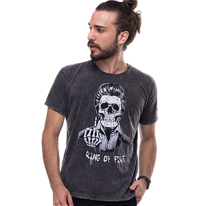 Camiseta LP Estonada Johnny Cash Skull Ring on Fire