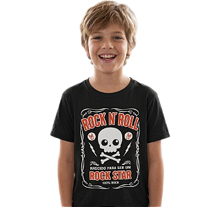 Camiseta Infantil Nascido para o Rock